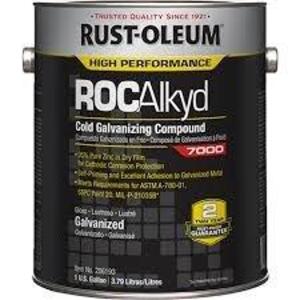 DESCRIPTION: (2) COLD GALVANIZING COMPOUND BRAND/MODEL: RUST-OLEUM ROCALKYD INFORMATION: GALVANIZED SIZE: 1 GALLON RETAIL$: $73.99 EA QTY: 2