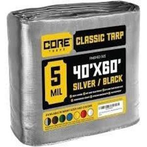 DESCRIPTION: (1) HEAVY DUTY TARP BRAND/MODEL: VALUE COLLECTION #00228205 INFORMATION: SILVER / BLACK SIZE: 40' X 60' RETAIL$: $592.30 EA QTY: 1