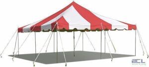 20X20 RED/WHITE TOP WEST COAST FRAME TENT #440