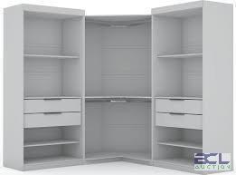 DESCRIPTION: (1) OPEN SECTIONAL WARDROBE CORNER BRAND/MODEL: MANHATTAN COMFORT #325DV5 INFORMATION: WHITE SIZE: 137.87 IN. LENGTH, 81.3 IN. HEIGHT, 21