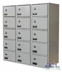DESCRIPTION: (1) CELL PHONE LOCKER BRAND/MODEL: HALLOWELL #30LW06 INFORMATION: STEEL, 15 LOCKERS, 5 TIERS, 3 WIDE SIZE: 27" X 12" X 30-1/2" RETAIL$: $