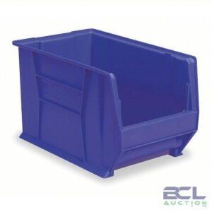 DESCRIPTION: (2) STACKABLE SUPER SIZE BIN BRAND/MODEL: AKRO-MILLS #3AJ56 INFORMATION: BLUE, 300 LB CAPACITY SIZE: 20" L X 12" RETAIL$: $51.99 EA QTY: