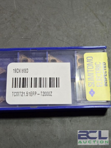 DESCRIPTION: (30) CERMET TURNING INSERTS BRAND/MODEL: SUMITOMO TCMT21.51EFP-T1500A RETAIL$: $247.20 QTY: 30