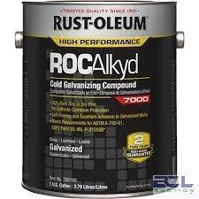 DESCRIPTION: (1) COLD GALVANIZING COMPOUND BRAND/MODEL: RUST-OLEUM ROCALKYD 7000 SIZE: 1 GALLON RETAIL$: $73.00 EA QTY: 1