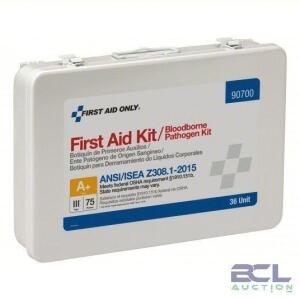 DESCRIPTION: (1) BLOODBORNE PATHOGEN KIT BRAND/MODEL: FIRST AID ONLY #48ZE48 SIZE: 36 UNIT RETAIL$: $178.16 EA QTY: 1