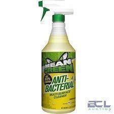 DESCRIPTION: (12) ANTI-BACTERIAL CLEANER BRAND/MODEL: MEAN GREEN #56JF18 SIZE: 1 QT RETAIL$: $5.00 EA QTY: 12