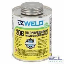 DESCRIPTION: (6) SOLVENT CEMENT BRAND/MODEL: EZ WELD 208 #5E532 SIZE: 16 OZ RETAIL$: $8.95 EA QTY: 6
