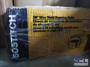 DESCRIPTION: (1) CASE OF (2000) WIRE WELD FRAMING NAILS BRAND/MODEL: BOSTITCH SIZE: 28 DEGREE RETAIL$: $50.98 EA QTY: 1