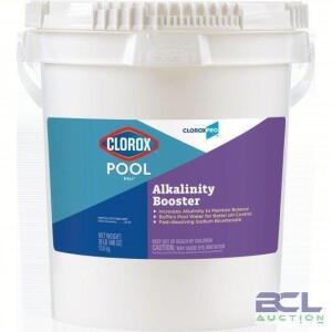 DESCRIPTION: (1) ALKALINITY BOOSTER BRAND/MODEL: CLOROX POR #819P82 SIZE: 30 LB RETAIL$: $74.8 8EA QTY: 1