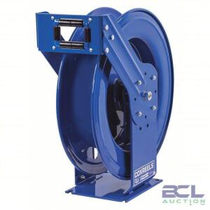 DESCRIPTION: (1) SPRING RETURN HOSE REEL BRAND/MODEL: COXREELS/TSHL-N-575-8XN INFORMATION: BRASS, BLUE, 300 PSI MAX PRESSURE, NO HOSE RETAIL$: $999.99