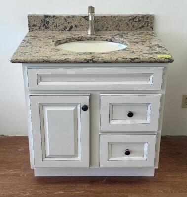 3 COMPARTMENT BATHROOM VANITY WITH FAUCET