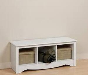 DESCRIPTION: (1) CUBBY STORAGE BENCH BRAND/MODEL: PREPAC ENTRYWAY INFORMATION: WHITE RETAIL$: $92.19 SIZE: 48"W x 20"H x 15.75"D QTY: 1