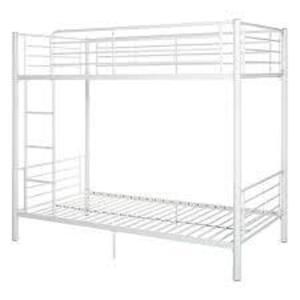 DESCRIPTION: (1) BUNK BED BRAND/MODEL: CYMAX #BTOTWH INFORMATION: WHITE RETAIL$: $284.99 SIZE: TWIN QTY: 1