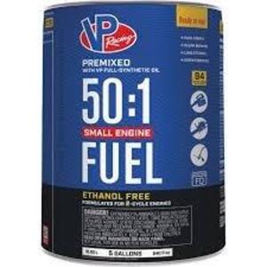 DESCRIPTION: (1) PRE MIXED GAS AND OIL BRAND/MODEL: VP SMALL ENGINE FUELS INFORMATION: 50:1 SIZE: 5 GALLON RETAIL$: $100.00 EA QTY: 1