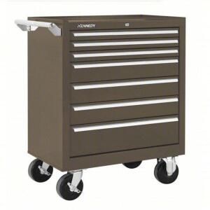 DESCRIPTION: (1) ROLLING TOOL CABINET BRAND/MODEL: KENNEDY #54DM87 INFORMATION: BROWN, HEAVY DUTY, MATTE, BALL BEARING SIZE: 29" W X 20" D X 35" H RET