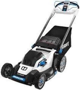 DESCRIPTION: (1) SELF PROPELLED LAWN MOWER BRAND/MODEL: HART INFORMATION: BLACK WITH BLUE SIZE: 20" RETAIL$: $428.00 EA QTY: 1