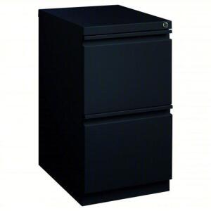 DESCRIPTION: (1) VERTICAL FILING CABINETBRAND/MODEL: HIRSH #415G59INFORMATION: BLACK, STEEL, 2 DRAWERSSIZE: 27 3/4" H X 19-7/8" D X 15" WRETAIL$: $283.86 EAQTY: 1