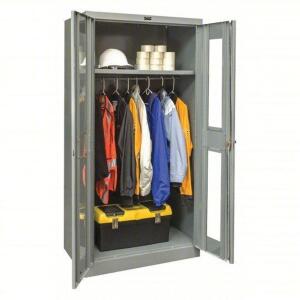 DESCRIPTION: (1) STORAGE CABINET BRAND/MODEL: HALLOWELL #411M07 INFORMATION: GRAY, FRAME, SWING HANDLE AND KEYED, 1 ADJ SHELF SIZE: 36" X 18" X 78" RE
