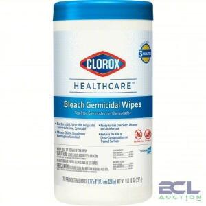 DESCRIPTION: (6) GERMICIDAL DISINFECTING WIPES BRAND/MODEL: CLOROX HEALTHCARE #1XEZ3 SIZE: 70 CT RETAIL$: $137.86 TOTAL QTY: 6