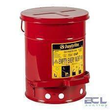DESCRIPTION: (1) OILY WASTE CAN BRAND/MODEL: JUSTRITE #09100 SIZE: 6G RETAIL$: $126.00 EA QTY: 1