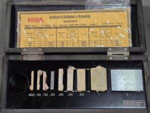 DESCRIPTION: (1) GAGE BLOCK SET BRAND/MODEL: SPI 11-345-6 SIZE: .0625" TO 2" RETAIL$: $444.25 QTY: 1
