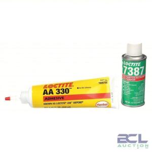 DESCRIPTION: (4) ACRYLIC ADHESIVE BRAND/MODEL: LOCTITE #4KL15 INFORMATION: AA 330, ACTIVATOR CURED, 250 ML, SYRINGE, YELLOW, GEL RETAIL$: $169.66 EA Q