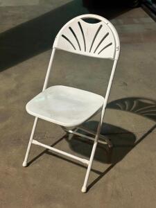 (10) - DESIGNER CONTOUR FAN BACK PLASTIC FOLDING CHAIRS