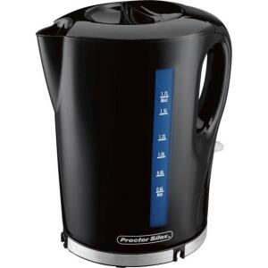 DESCRIPTION: (1) CORDLESS ELECTRIC KETTLE BRAND/MODEL: PROCTOR SILEX #41002 INFORMATION: BLACK RETAIL$: $20.00 SIZE: 1.7 L QTY: 1