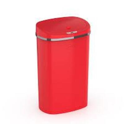 DESCRIPTION: (1) MOTION SENSOR GARBAGE CAN BRAND/MODEL: MAINSTAYS INFORMATION: RED STAINLESS RETAIL$: $40.00 SIZE: 13.2 GAL QTY: 1