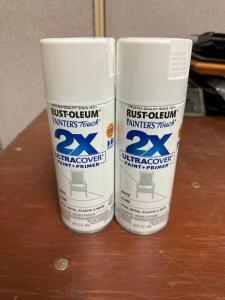 (4)- CANS OF WHITE SPRAY PAINT