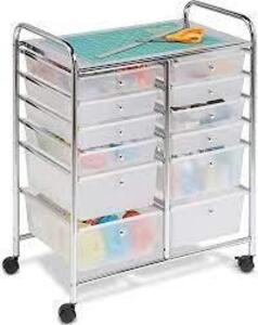 DESCRIPTION: (1) ORGANIZER CART WITH DRAWERS BRAND/MODEL: HONEY-CAN-DO RETAIL$: $84.99 SIZE: 25X15X31 QTY: 1