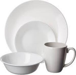 DESCRIPTION: (1) (12) PIECE DINNERWARE SET BRAND/MODEL: CORELLE LIVINGWARE INFORMATION: WHITE RETAIL$: $38.37 EA SIZE: SERVICE FOR 4 QTY: 1