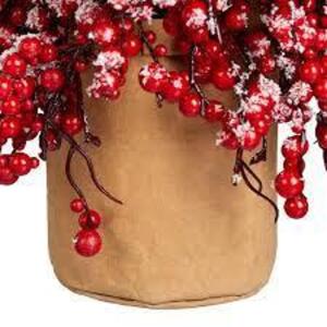 DESCRIPTION: (1) SNOW FROSTED BERRY TREE CHRISTMAS TABLETOP DECORATION BRAND/MODEL: HOLIDAY TIME RETAIL$: $20.00 QTY: 1