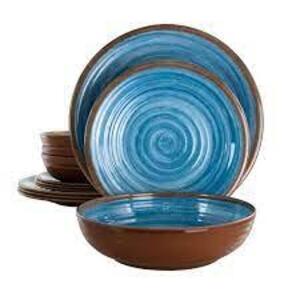 DESCRIPTION: (1) DINNERWARE SET BRAND/MODEL: MAINSTAYS INFORMATION: PASTEL RETAIL$: $30.00 SIZE: 12 PIECE QTY: 1