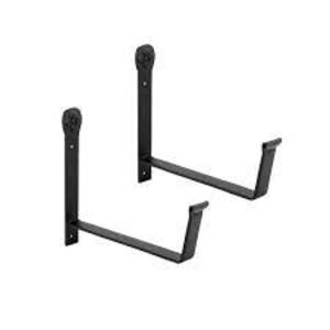 8 IN. W BLACK POWDER COAT IRON WALL MOUNTED FLOWER BOX BRACKETS (PAIR)