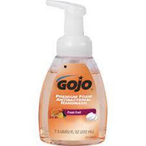 DESCRIPTION: (6) ANTIBACTERIAL FOAM HANDWASH BRAND/MODEL: GOJO INFORMATION: FRESH FRUIT RETAIL$: $5.59 EA SIZE: 7.5 FL OZ QTY: 6