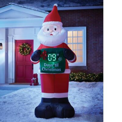 7 FT Lighted Countdown Santa Inflatable