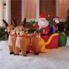 9FT Lighted Inflatable Santa and Sleigh