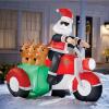 6 FT Lighted Santa Motorcycle Inflatable