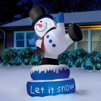 Lit Inflatable Let it Snow Snowman