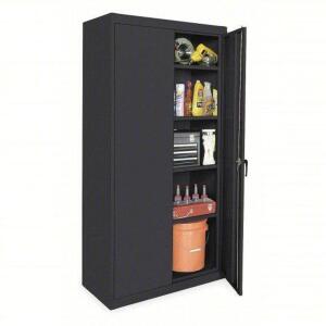 DESCRIPTION: (1) STORAGE CABINET BRAND/MODEL: PRODUCT NUMBER #1UEZ9 INFORMATION: BLACK, SWING HANDLE AND KEYED, 22 GAUGE SIZE: 36" X 24" X 72" RETAIL$
