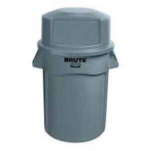 DESCRIPTION: (1) WASTE CONTAINER WITH LID BRAND/MODEL: RUBBERMAID #2017008 INFORMATION: GREY, HEAVY DUTY PLASTIC SIZE: 55 GAL RETAIL$: $174.00 EA QTY: