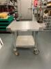 24" X 24" X 25" LOW BOY STAINLESS EQUIPMENT STAND W/ 1" BACK SPLASH. - 2