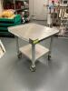 24" X 24" X 25" LOW BOY STAINLESS EQUIPMENT STAND W/ 1" BACK SPLASH. - 4