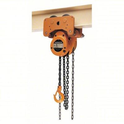 DESCRIPTION: (1) CHAIN HOIST BRAND/MODEL: HARRINGTON #45NV54 INFORMATION: ORANGE SIZE: 72 LB PULL TO LIFT RATED LOAD RETAIL$: $1367.20 EA QTY: 1