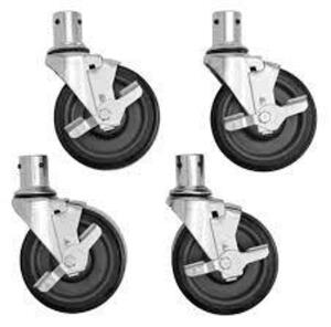 DESCRIPTION: (2) SETS OF CASTERSBRAND/MODEL: FOCUS FOODSERVICE #CA5SBR-PUINFORMATION: SWIVEL W/BRAKERETAIL$: $49.99 EAQTY: 2