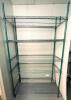 42" X 18" FIVE TIER COATED WIRE SHELVES.