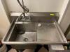 40" X 24" SINGLE WELL PREP SINK W/ RIGHT SIDE DRY BOARD AND SPRAY NOZZLE. - 4