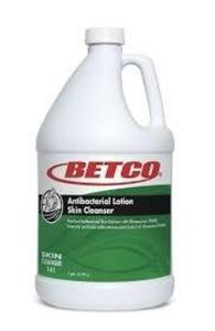 DESCRIPTION: (4) GALLONS OF ANTIBACTERIAL LOTION SKIN CLEANER BRAND/MODEL: BETCO #14104-00 SIZE: 1 GALLON SIZE BOTTLES, 4 GALLONS PER CASE RETAIL$: $2