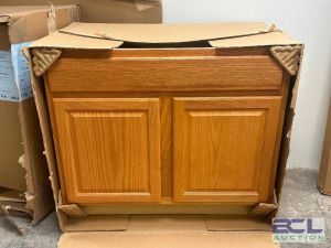 New Homecrest Oak vanity cabinet